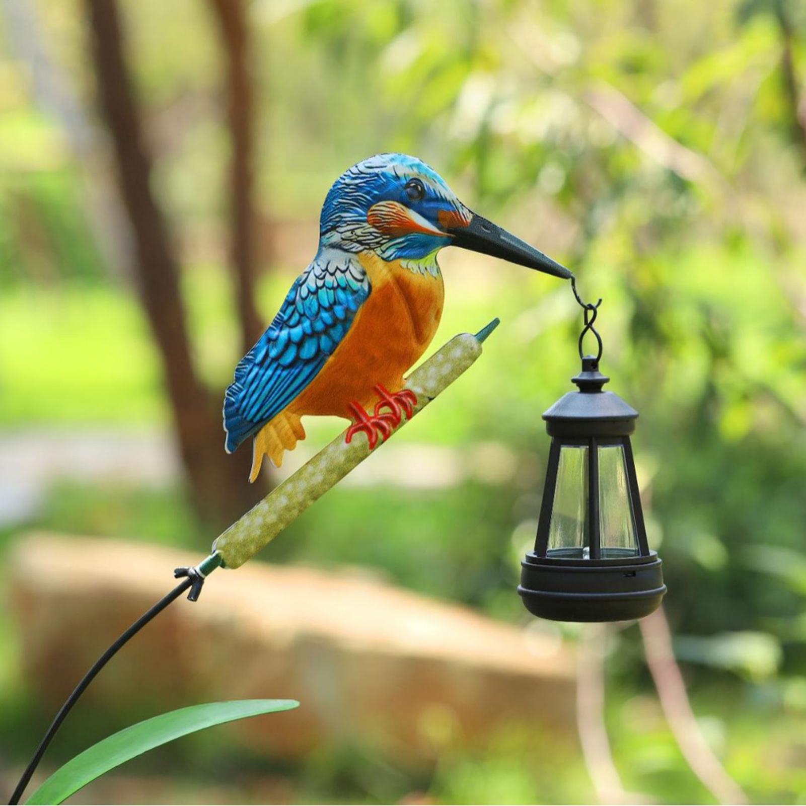 Bollard Light Garden - Solar Powered Kingfisher Light Garden Statue