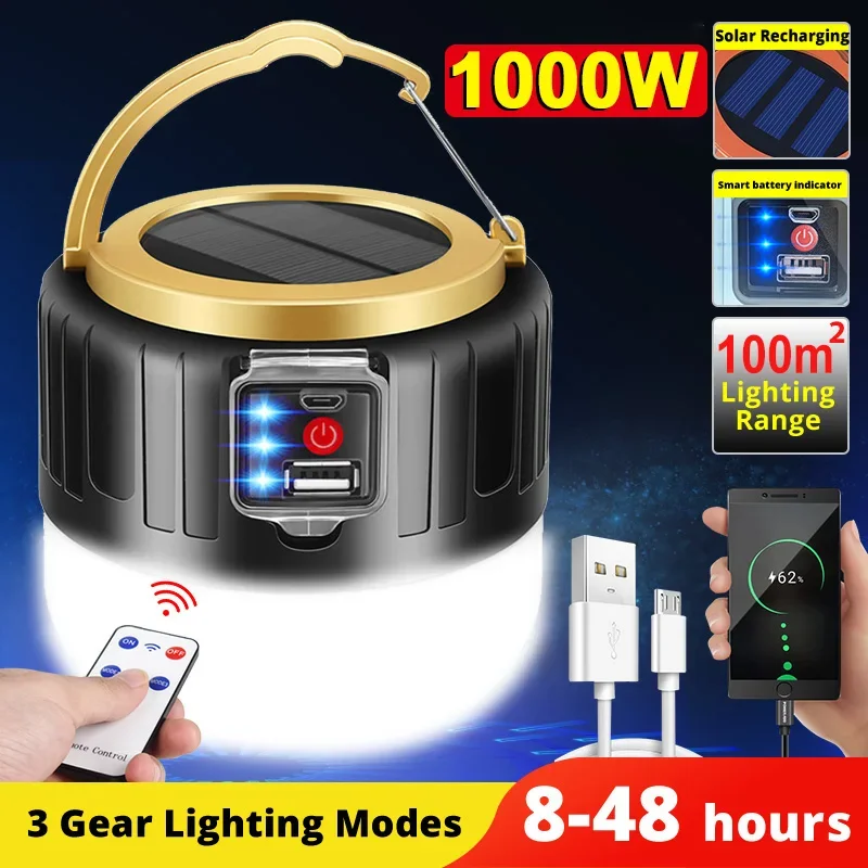 Outdoor Lighting Wire - LED Solar Camping Light Power Bank