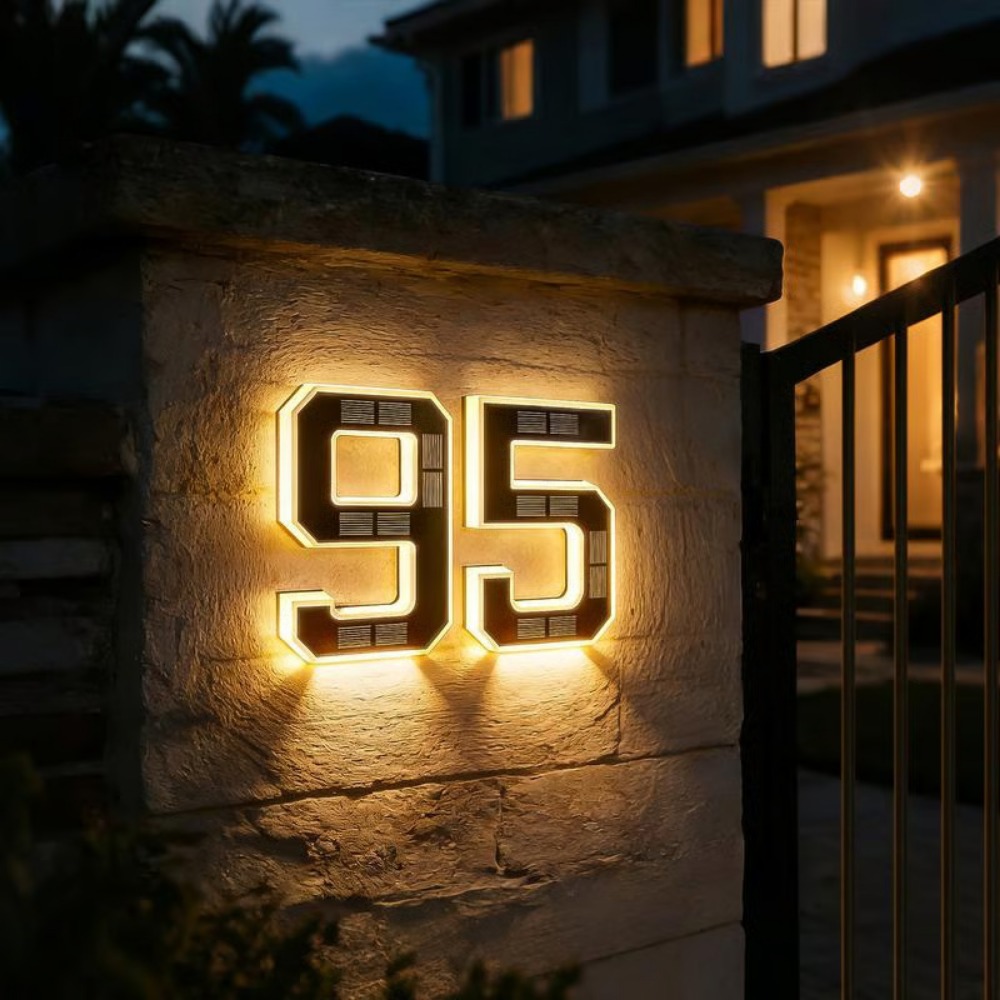 Outdoor Lighting Led Fixtures - New Solar Address Sign LED House