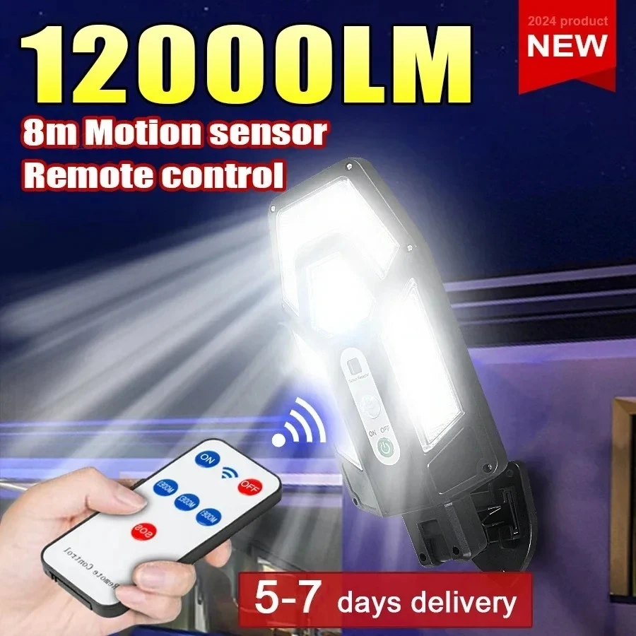 Outdoor Lighting Led Fixtures - 12000LM Powerful Solar Wall Lamp with