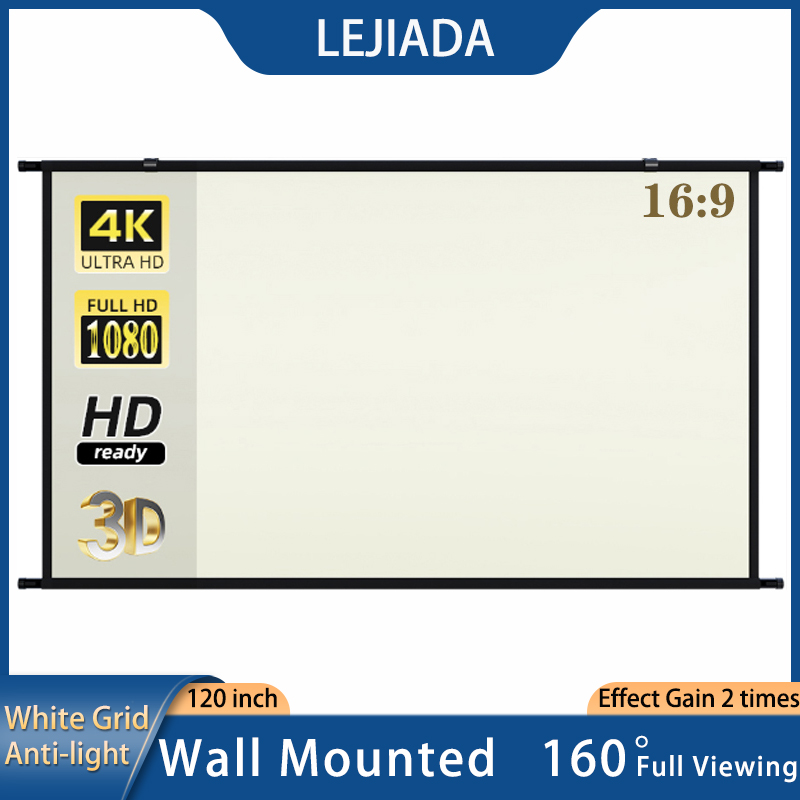 Outdoor Lighting Grid Screen - LEJIADA Projector Screen Wall Mounted 120