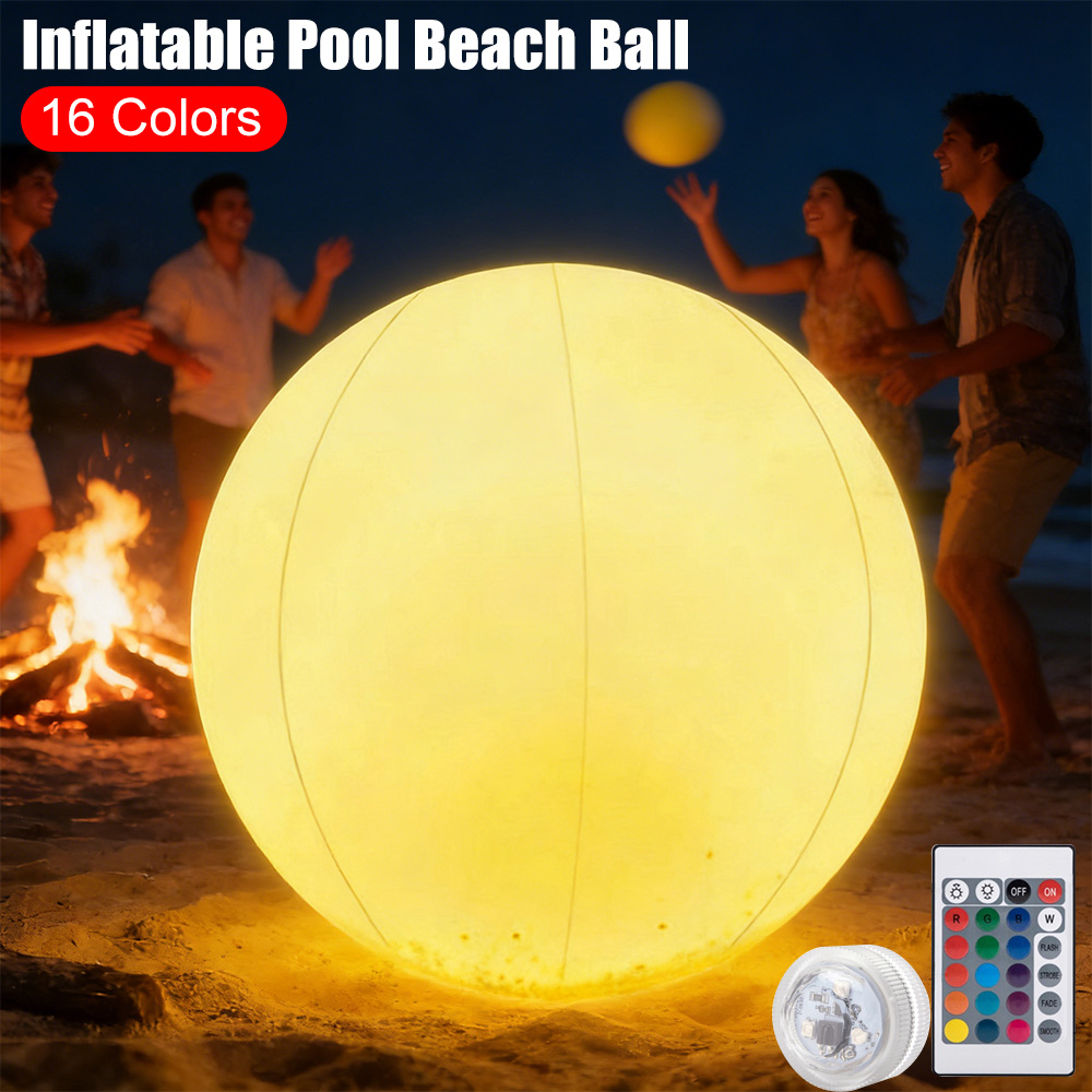 Outdoor Lighting Around Pool - Inflatable Pool Beach Ball Luminous LED
