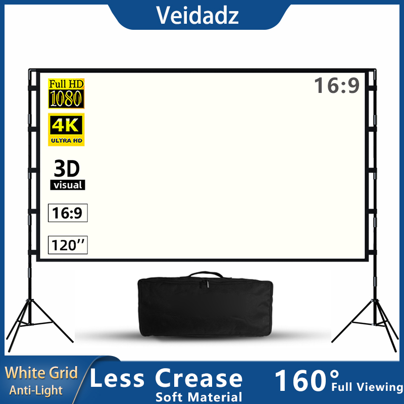 Outdoor Lighting Grid Screen - VEIDADZ Projector Screen With Stand Soft