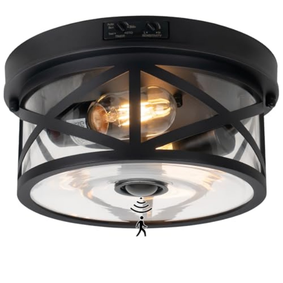 Lighting Fixture Outdoor - Motion Sensor Outdoor Ceiling Light, Adjustable