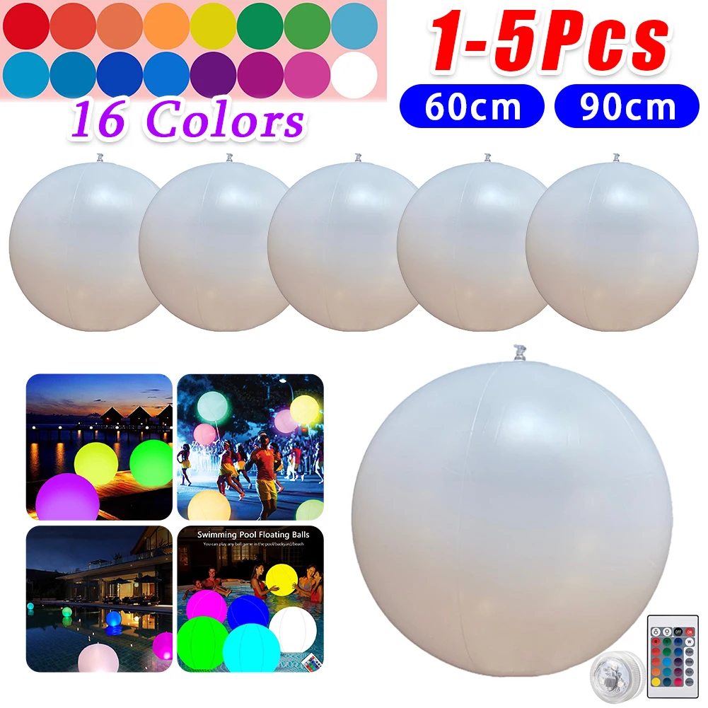 Outdoor Lighting Around Pool - 1-5PCS 60/90CM Floating Pool Lights with