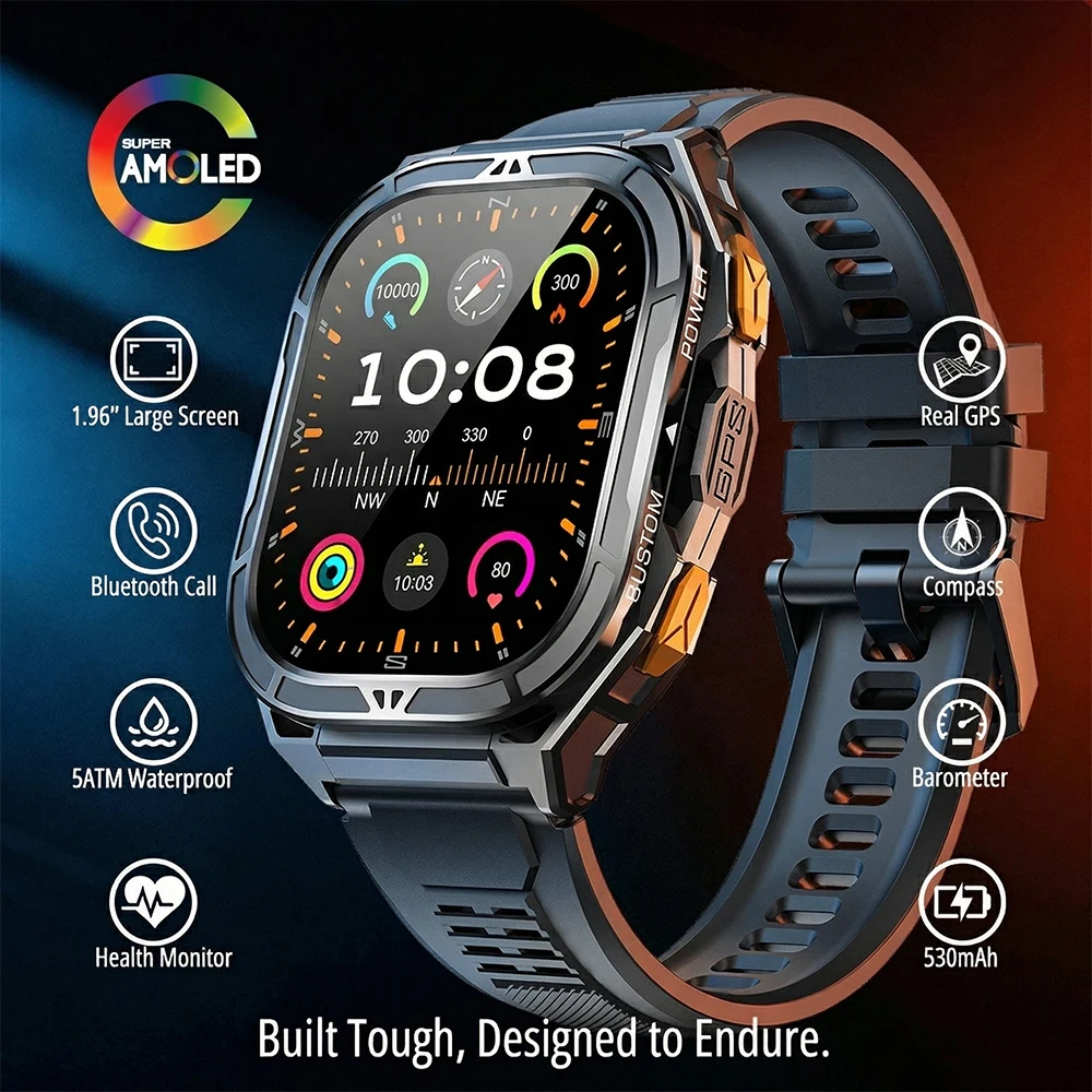 Outdoor Lighting Smart Controller - Luxury AMOLED Smartwatch Real GPS 5ATM