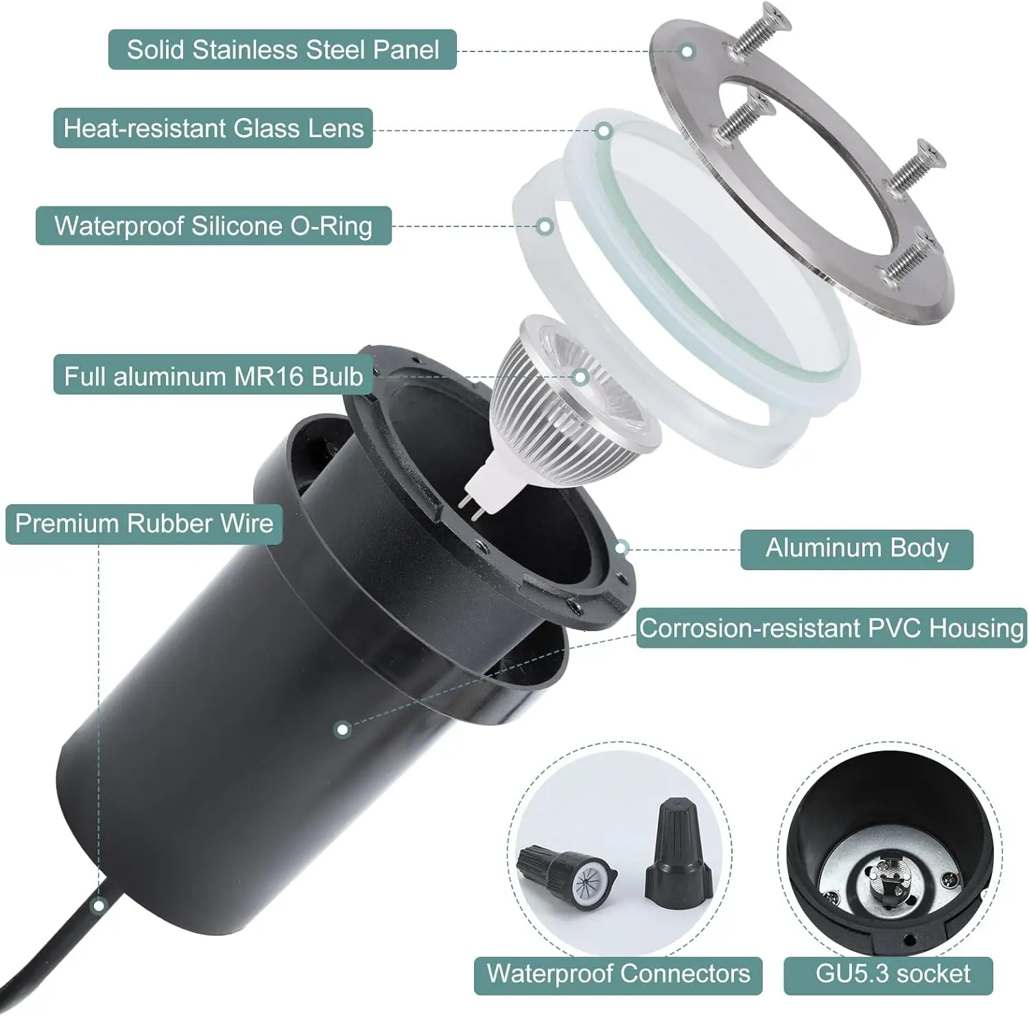 6 Pack 12V Low Voltage Landsca - đánh giá và giá Outdoor Lighting Underground Wiring
