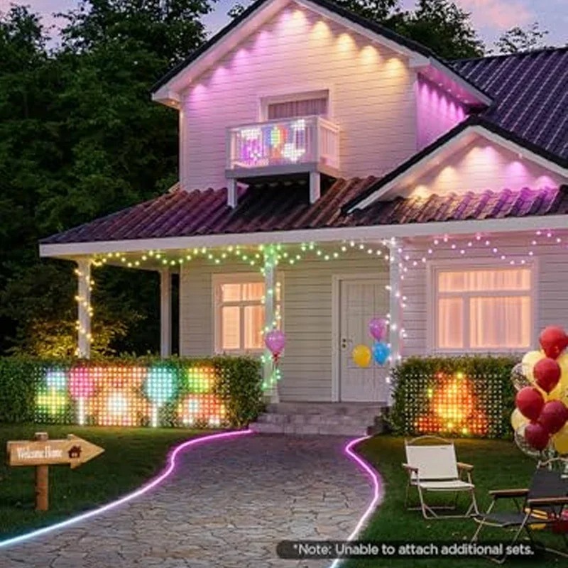 Smart Net Lights Outdoor, RGB& - đánh giá và giá Outdoor Lighting Grid Screen