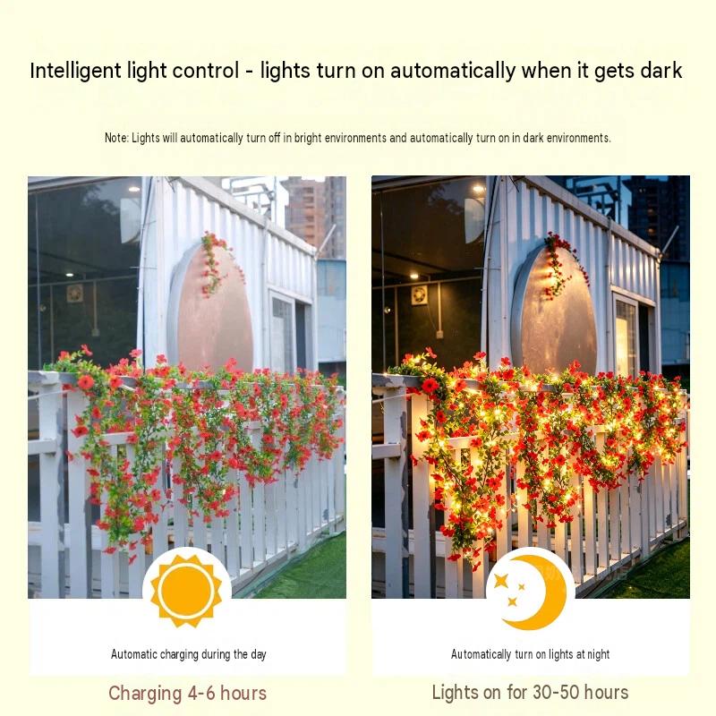 Solar Rose Vine String Lights  - đánh giá và giá Outdoor Lighting For Garden