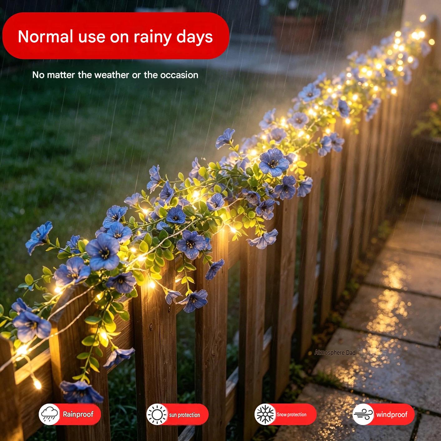 Solar Rose Vine String Lights  - đánh giá và giá Outdoor Lighting For Garden