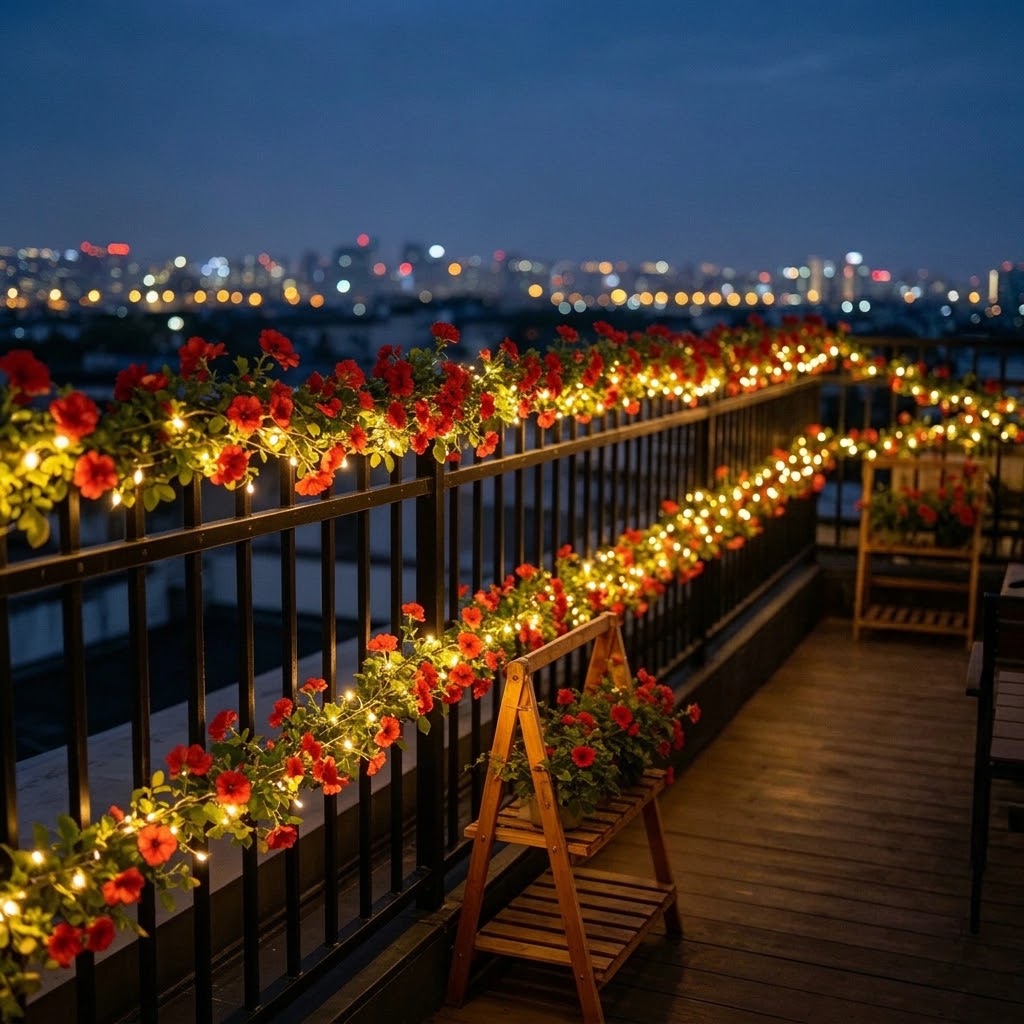 Solar Rose Vine String Lights  - đánh giá và giá Outdoor Lighting For Garden