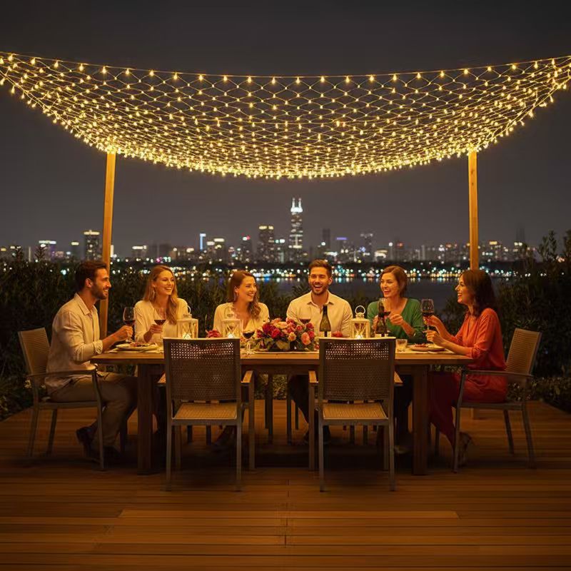 3x2m Christmas Net Mesh Curtai - đánh giá và giá Outdoor Lighting Grid Screen