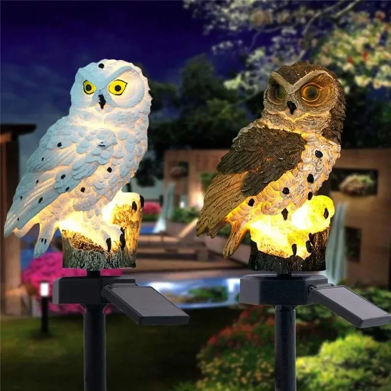 Solar Owl Statue Garden Light  - đánh giá và giá Outdoor Lighting Led Fixtures