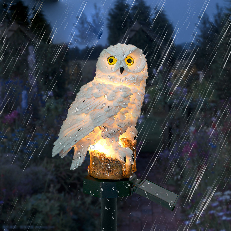 Solar Owl Statue Garden Light  - đánh giá và giá Outdoor Lighting Led Fixtures