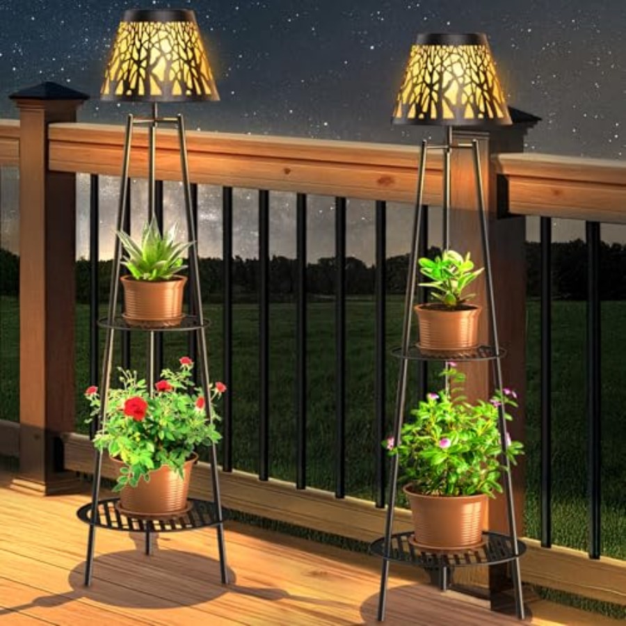 2 Pack Outdoor Solar Floor Lam - đánh giá và giá Outdoor Lighting For Garden