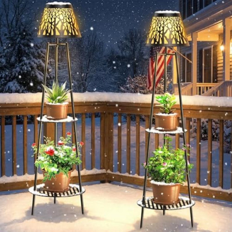 2 Pack Outdoor Solar Floor Lam - đánh giá và giá Outdoor Lighting For Garden