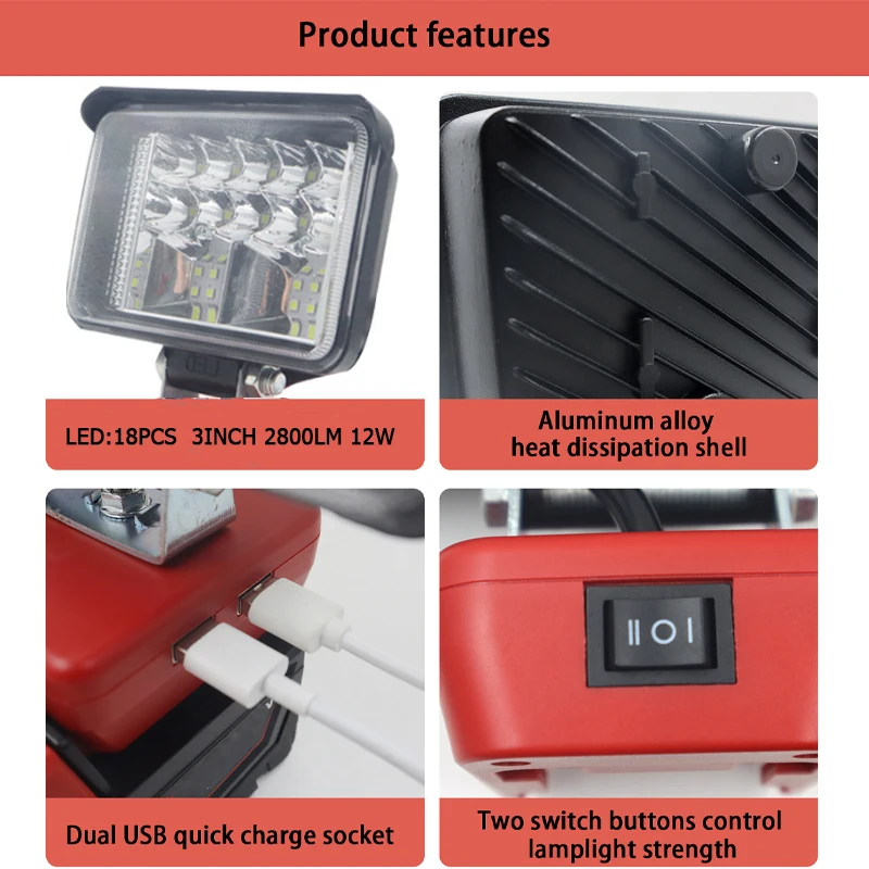 ZWINCKY 12W LED Work Light For - đánh giá và giá Outdoor Lighting Milwaukee
