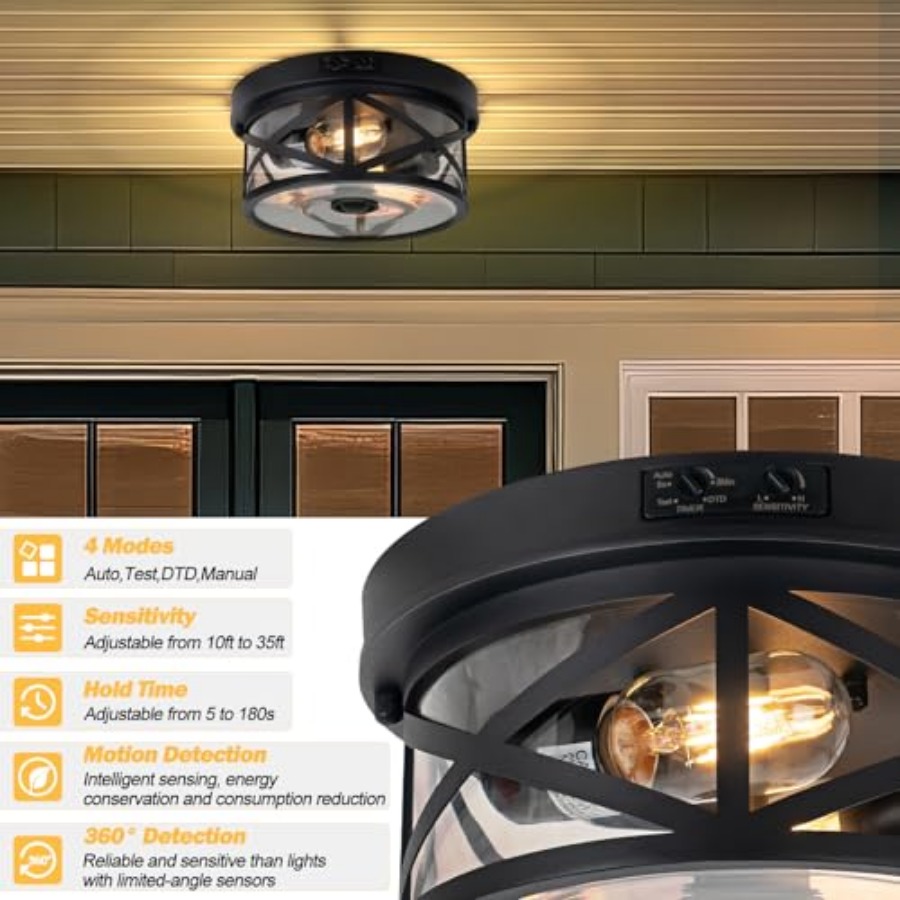 Motion Sensor Outdoor Ceiling  - đánh giá và giá Lighting Fixture Outdoor