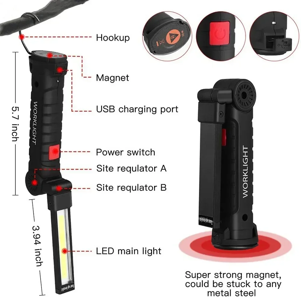 LED COB Flashlight USB Recharg - đánh giá và giá Lighting Fixture Outdoor