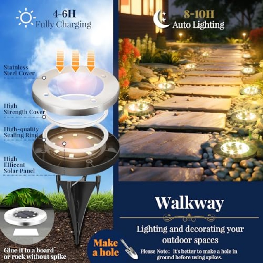 Solar Ground Lights Solar Ligh - đánh giá và giá Outdoor Lighting For Garden
