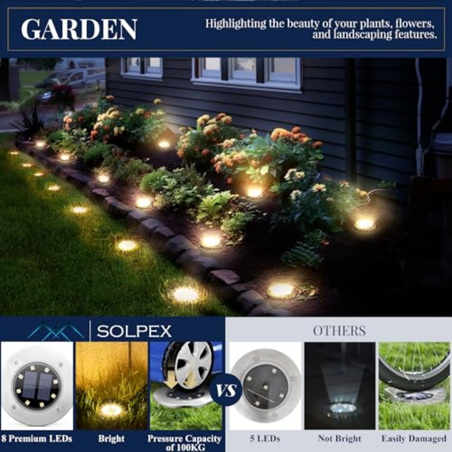 Solar Ground Lights Solar Ligh - đánh giá và giá Outdoor Lighting For Garden